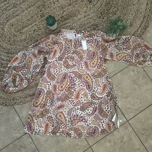 NWT MINI BOHO PRINTED DRESS